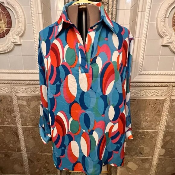 Only Nine. Size 2X. Abstract Poly Pullover. USA. New with Tag. $45. B112 - Picture 4 of 6